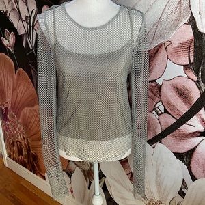 Iridescent beaded top